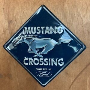 Ford Mustang Crossing Sign in Dark Blue